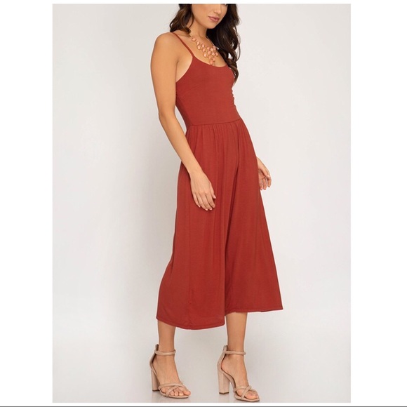 FINE STRETCH KNIT CAMI JUMPSUIT - Picture 6 of 8